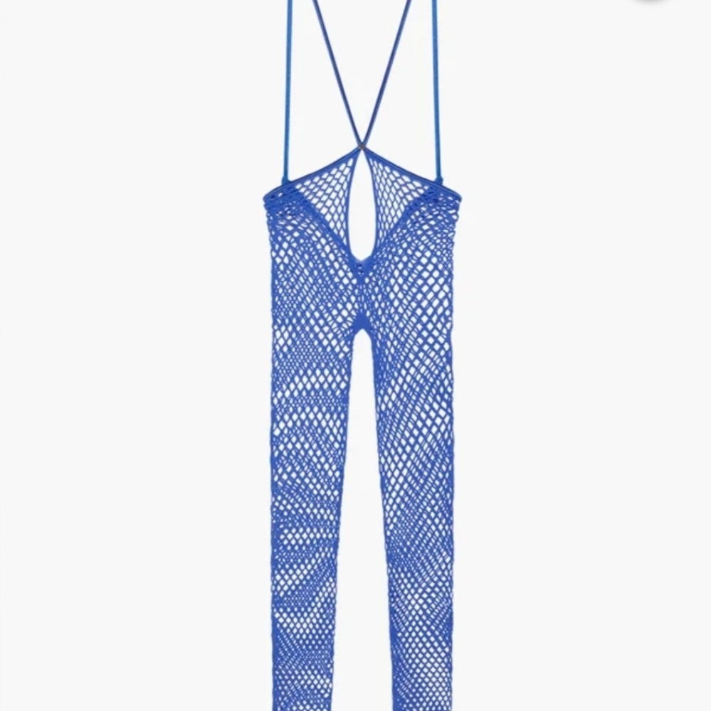 Savage X Fenty Blue Cyber Cafe Teddy & Stocking - Picture 14 of 16
